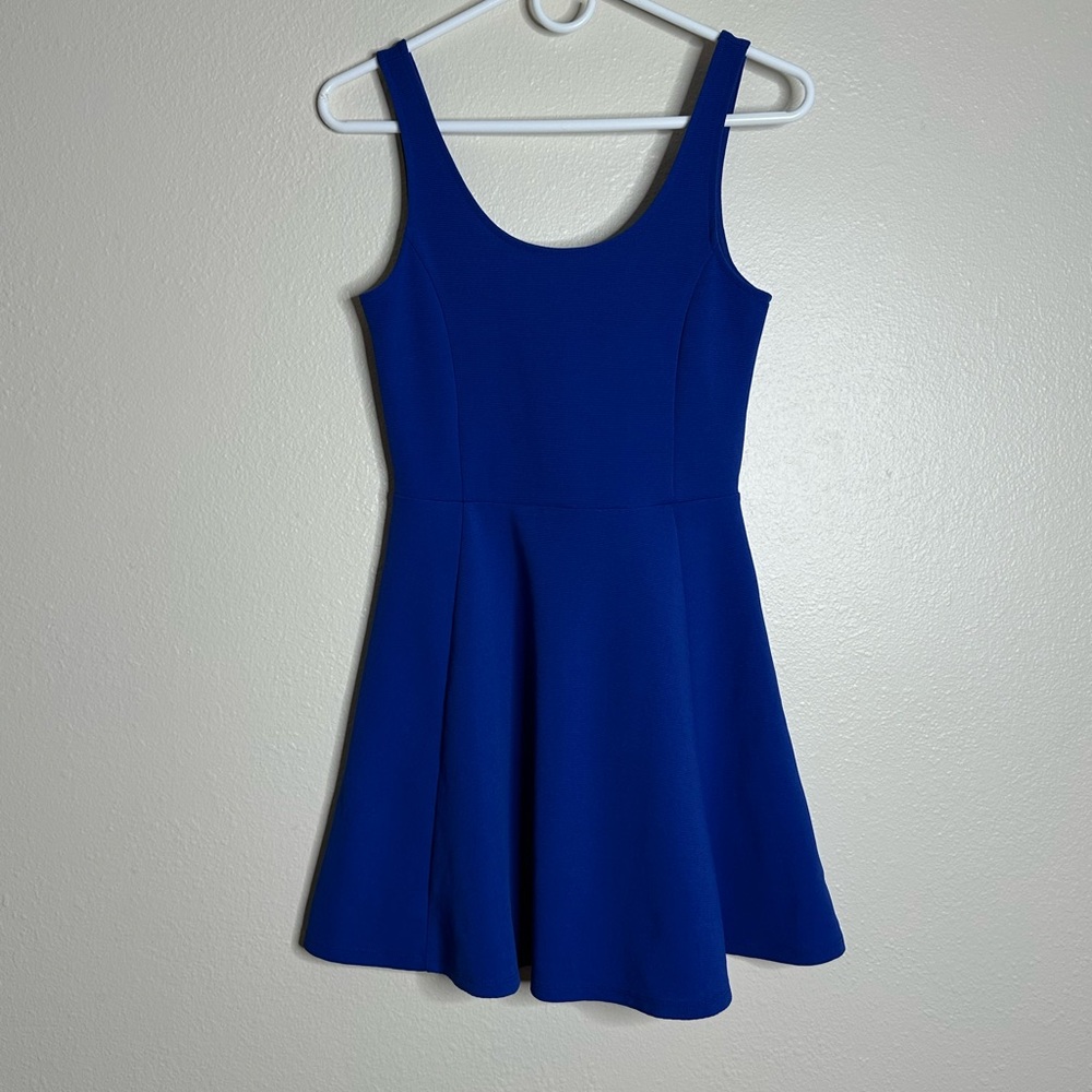 H&M Divided Size 6 Sundress Bright Blue Ribbed Sleeveless Dress